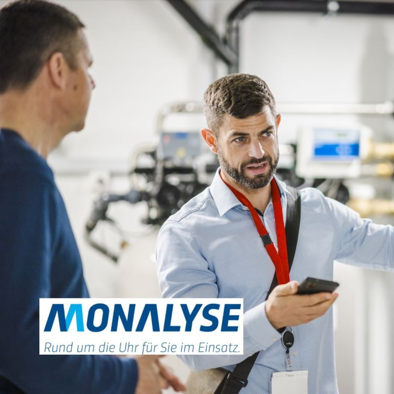 Zwei WATTELSE Experten und MONALYSE-Log mit Slogan